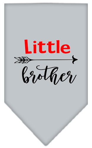 Little Brother Screen Print Bandana Grey Small